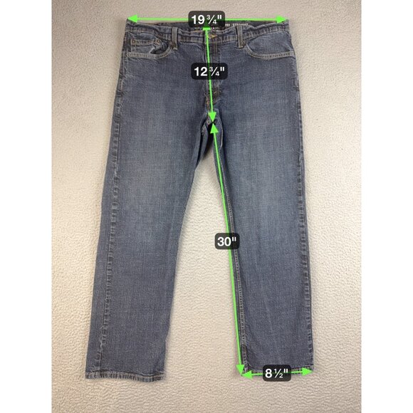 Levis S51 Signature Straight Leg Jeans Mens 40x32 Blue Dark Wash Comfort Stretch - Picture 3 of 8